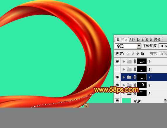 ‘Photoshop制作实用的橘红色装饰彩带‘