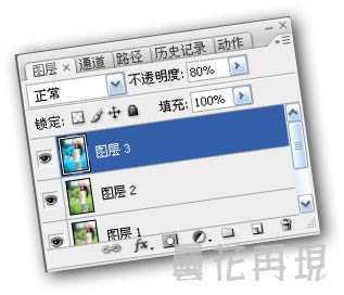 ‘Lab模式下将外景美女图片调成甜美的青红色‘