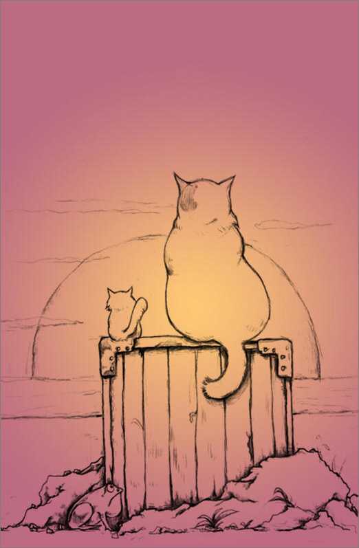 photoshop和Painter手绘插画《眺望》