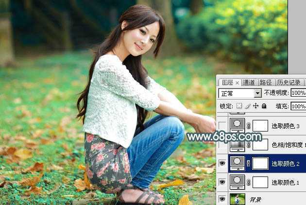 ‘Photoshop给果子美女调制甜美的淡调青红色‘