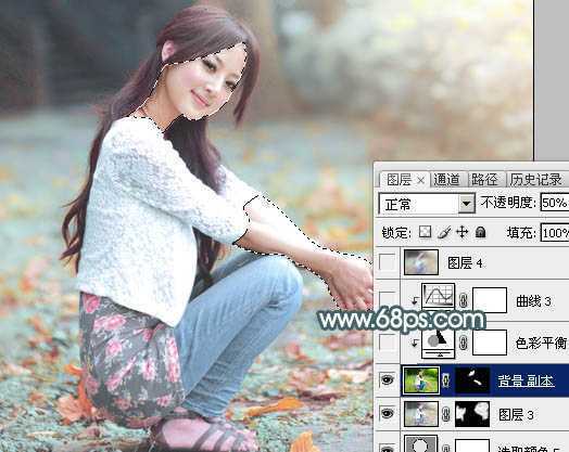‘Photoshop给果子美女调制甜美的淡调青红色‘