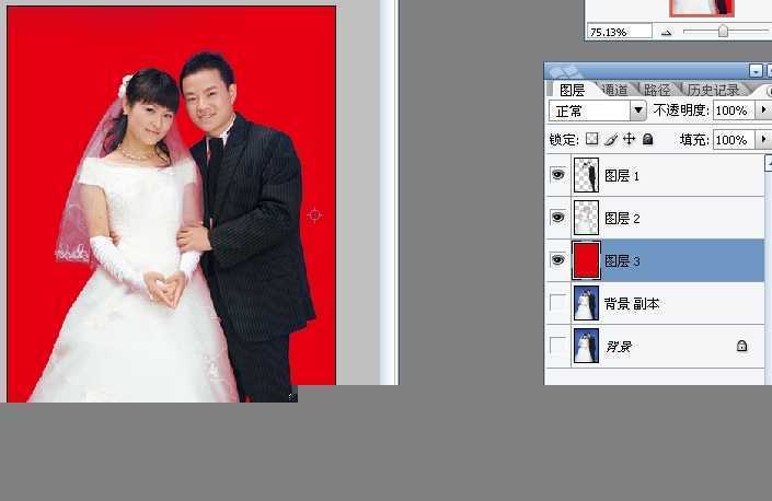 ‘Photoshop简单背景的婚纱照抠图教程‘