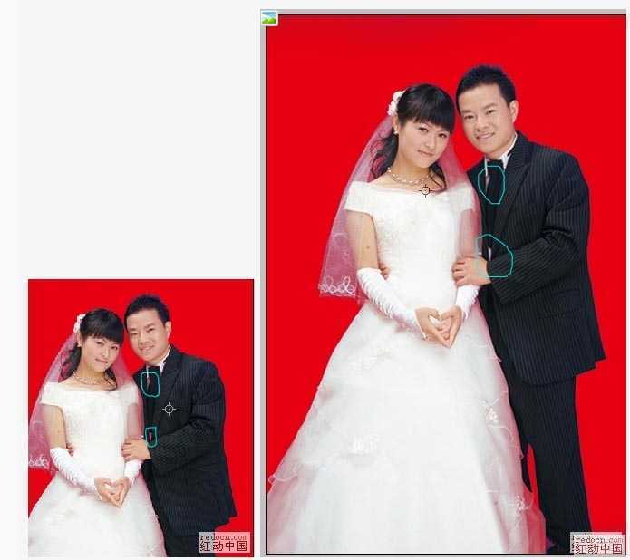 ‘Photoshop简单背景的婚纱照抠图教程‘