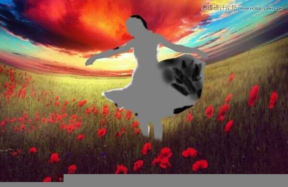 Photoshop合成玫瑰花园中奔跑的女孩,PS教程