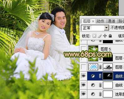 ‘Photoshop将外景婚片调出清爽的甜美色‘