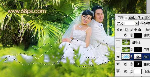 ‘Photoshop将外景婚片调出清爽的甜美色‘