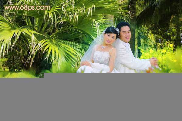 ‘Photoshop将外景婚片调出清爽的甜美色‘