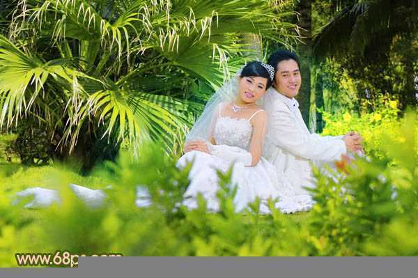 ‘Photoshop将外景婚片调出清爽的甜美色‘