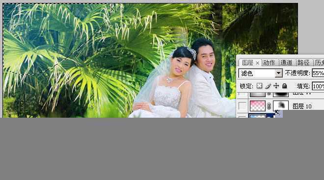 ‘Photoshop将外景婚片调出清爽的甜美色‘