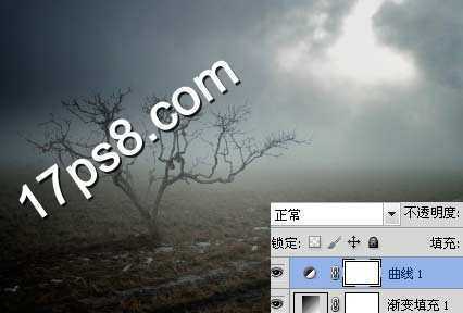 ‘photoshop合成制作出荒野枯树的恐怖场景‘