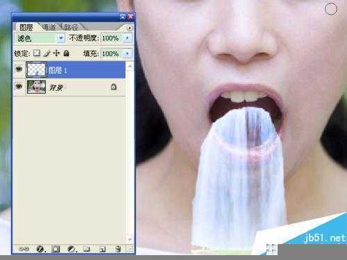 ‘ps合成将瀑布从人物眼中和口中流出的效果图‘