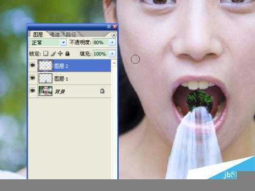 ‘ps合成将瀑布从人物眼中和口中流出的效果图‘
