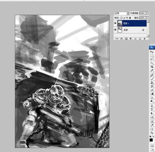 PS CS3与友基绘影ⅡPF1209制作科幻作品