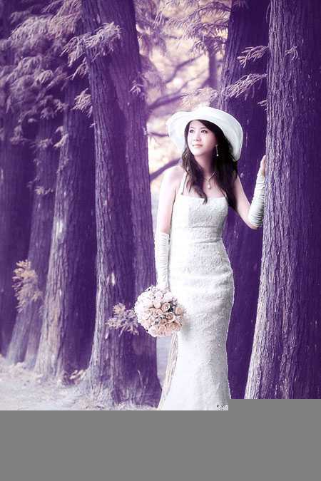 ‘Photoshop制作经典蓝色外景婚片‘
