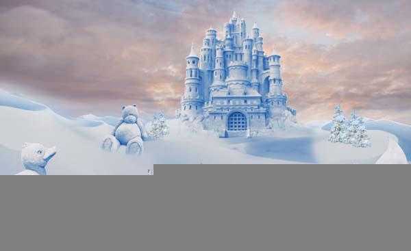 ‘photoshop合成制作漂亮的雪景卡通乐园‘