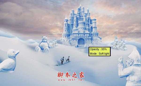 ‘photoshop合成制作漂亮的雪景卡通乐园‘