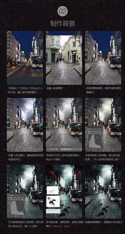 ‘photoshop合成末日雨下吸血女教程‘