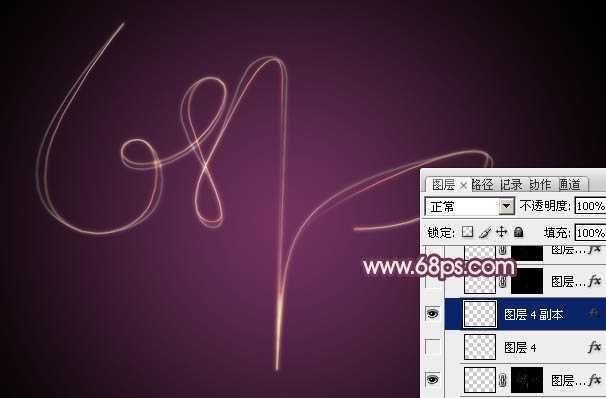‘Photoshop设计制作出细腻轻烟般的光丝组合叠加字‘