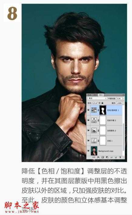 ‘Photoshop将帅哥图片增加独具魅力的质感肤色‘