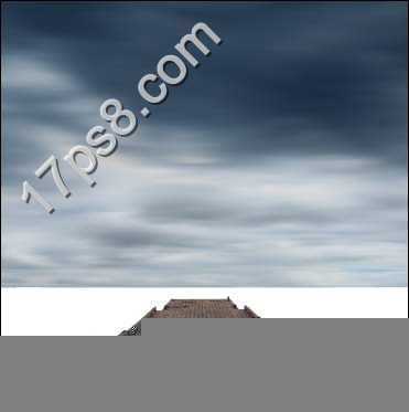 ‘photoshop合成制作出奇形怪状的石头房子矗立在海边的恐怖场景‘