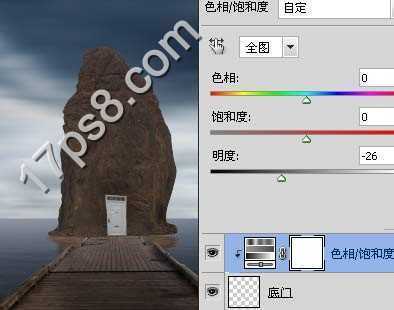 ‘photoshop合成制作出奇形怪状的石头房子矗立在海边的恐怖场景‘