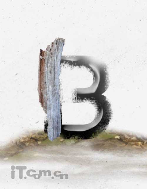 ‘Photoshop打造创意的古老木纹字‘
