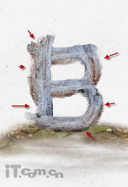 ‘Photoshop打造创意的古老木纹字‘