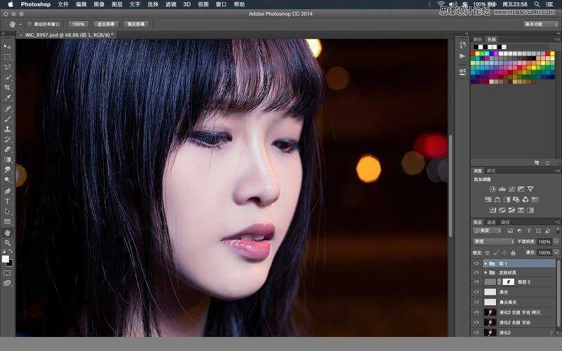 ‘PS夜景美女人像照片后期修图方法解析‘