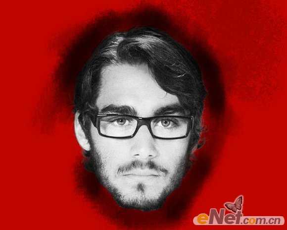 ‘photoshop利用画笔及图层样式制作颓废的古典头像海报‘