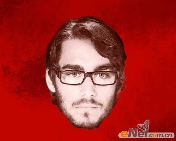 ‘photoshop利用画笔及图层样式制作颓废的古典头像海报‘