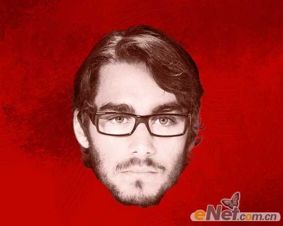 ‘photoshop利用画笔及图层样式制作颓废的古典头像海报‘