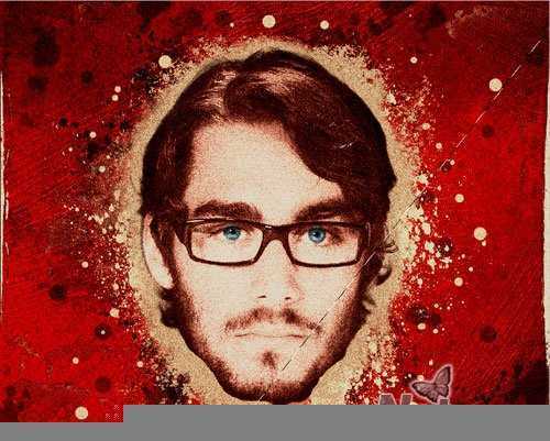 ‘photoshop利用画笔及图层样式制作颓废的古典头像海报‘