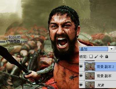 ‘photoshop将斯巴达300勇士图片制作出电影效果‘