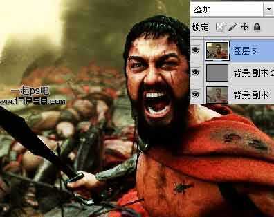 ‘photoshop将斯巴达300勇士图片制作出电影效果‘