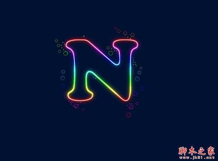 ‘PS设计打造出漂亮的泡泡紫色霓虹文字‘