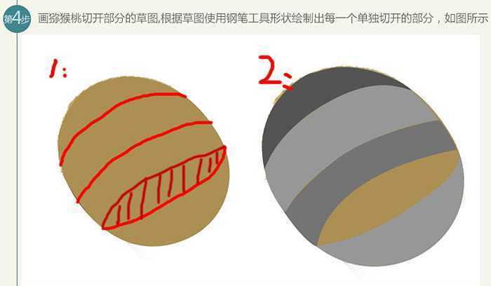 ‘PS制作猕猴桃被旋转切开的动感瞬间‘