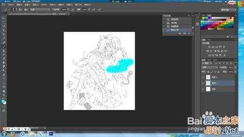 ‘PS简单地把线稿提取成透明线稿方法图解‘