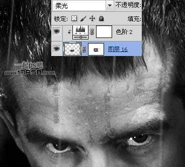 ‘photoshop将帅哥图片合成超酷的雨夜黑白插画效果‘