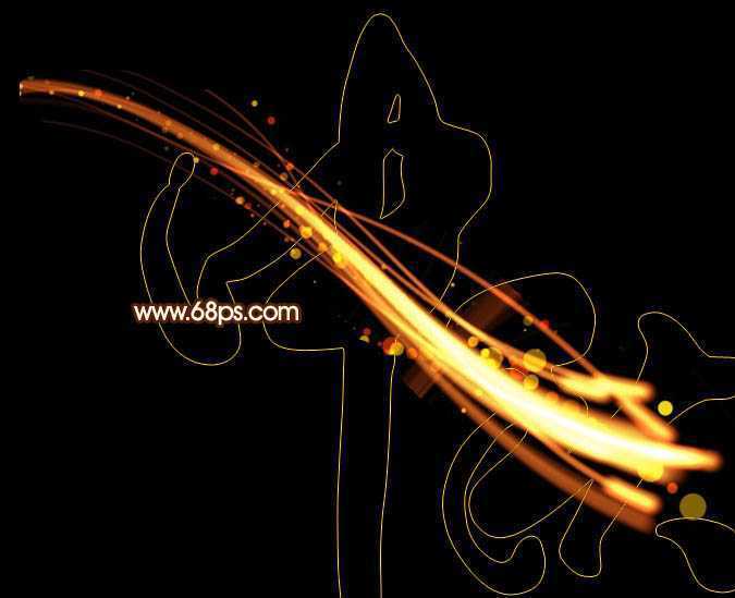 ‘Photoshop制作非常流畅的中秋火焰光丝字‘