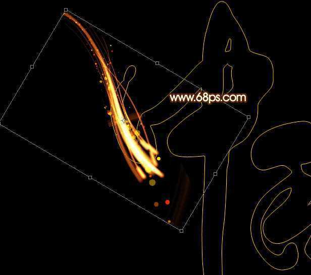 ‘Photoshop制作非常流畅的中秋火焰光丝字‘