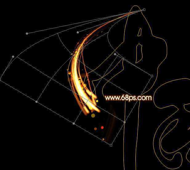 ‘Photoshop制作非常流畅的中秋火焰光丝字‘