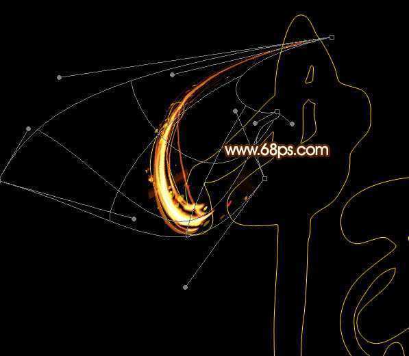 ‘Photoshop制作非常流畅的中秋火焰光丝字‘