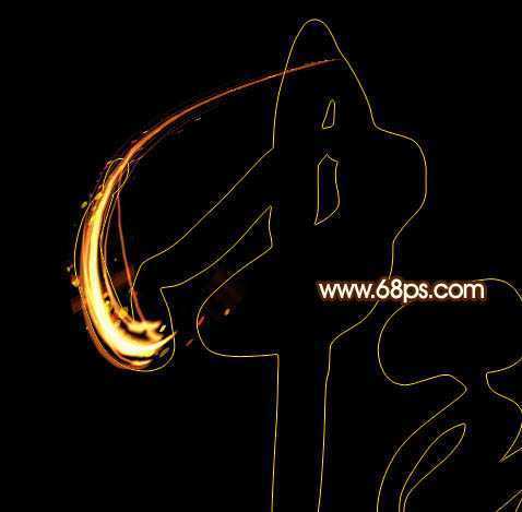 ‘Photoshop制作非常流畅的中秋火焰光丝字‘