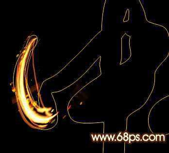 ‘Photoshop制作非常流畅的中秋火焰光丝字‘