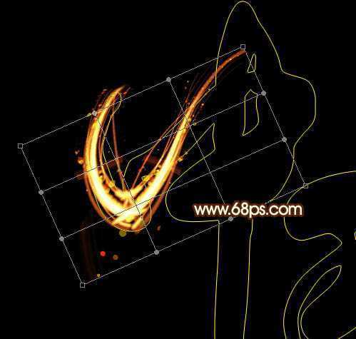 ‘Photoshop制作非常流畅的中秋火焰光丝字‘