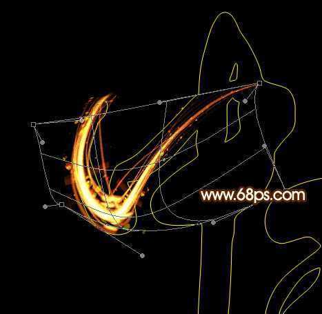 ‘Photoshop制作非常流畅的中秋火焰光丝字‘