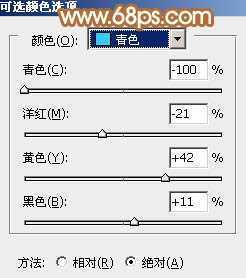 ‘Photoshop为树林美女图片调制出柔和的淡黄早秋色‘