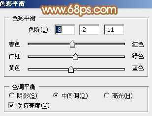 ‘Photoshop为树林美女图片调制出柔和的淡黄早秋色‘