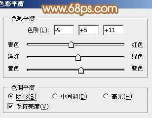 ‘Photoshop为树林美女图片调制出柔和的淡黄早秋色‘