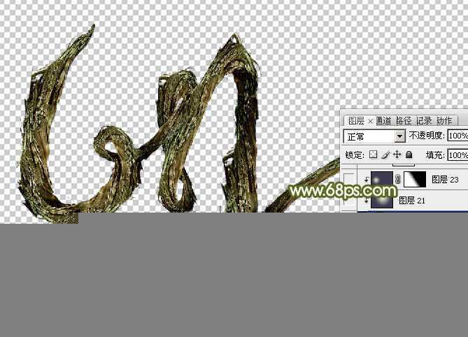 ‘Photoshop制作创意的古树藤连写字‘